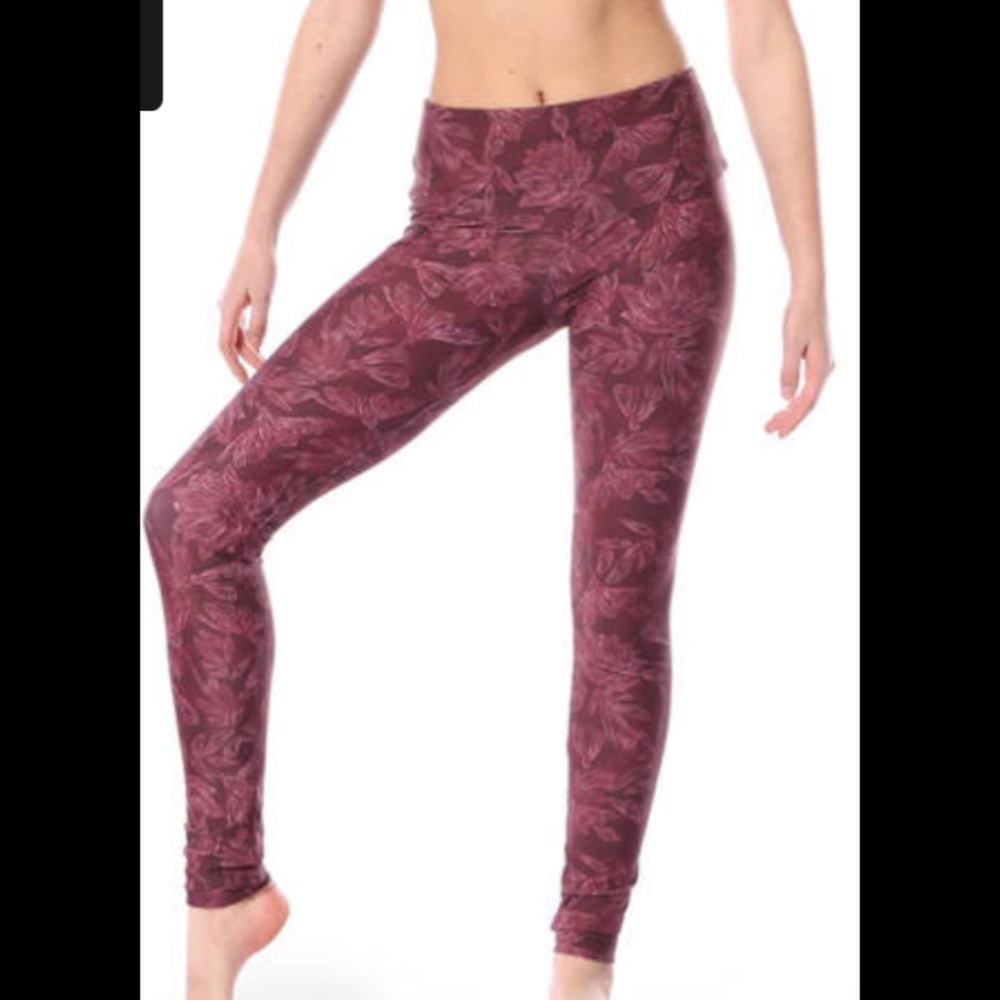 Alexandra Youth Linear Floral Mid Rise Leggings